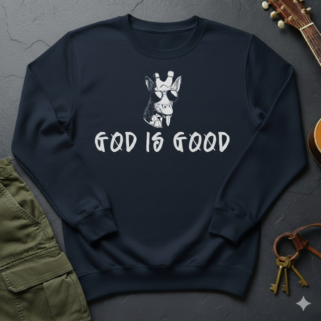 GOD is Good Giraffe Black Sweatshirt