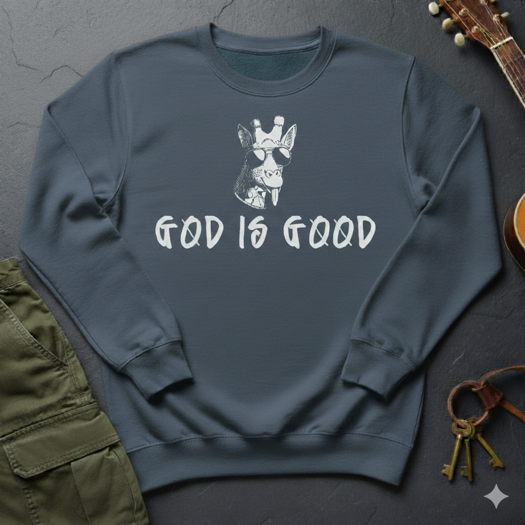 GOD is Good Giraffe Black Sweatshirt